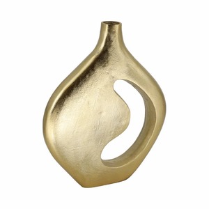 Jarrón de Mesa Contemporáneo de Latón con Diseño Orgánico Recortado, Hecho a Mano para Decoración Moderna del Hogar - Product Image 5