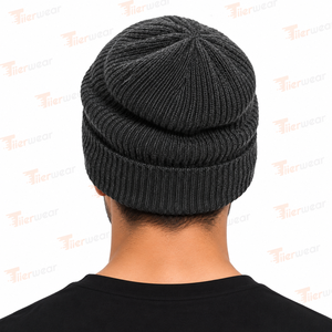 Gorro de Punto para Hombre, Color Sólido, Cálido para Invierno, Casual, 100% Acrílico, Hecho a Mano para Adultos, Transpirable, Unisex - Product Image 4