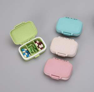 Portable Plastic <b>Pill</b> <b>Case</b> with 3 Compartments in Green Pink Beige and Blue <b>for</b> Travel Storage - Product Image 1