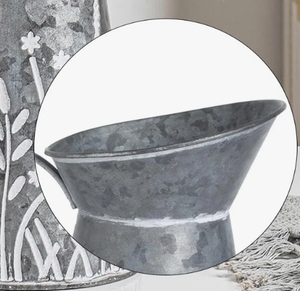 Handmade Sliverish Metal Galvanized Flower Pots <b>Vintage</b> Decorative Flower <b>Vase</b> For Home Office Table Decoration Gift Hot Sale - Product Image 3