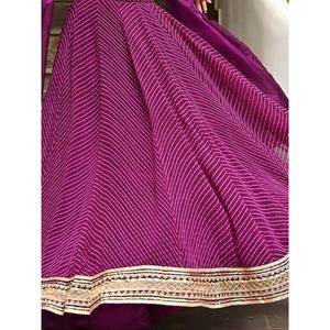 Atractivo Púrpura Leheriya Impreso Georgette Ropa festiva Lehenga Choli - Product Image 1