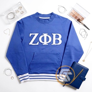 เสื้อสเวตเชิ้ตผ้าฟลีซคอวีทรงปกติสำหรับผู้หญิง Zeta Phi Beta แบบสั่งทำขายส่ง ปักลายตามสั่ง สีพื้น สำหรับฤดูหนาว - Product Image 2