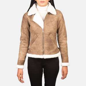 Women's Black Genuine Leather Moto Jacket Full Sleeve <b>Zipper</b> Closure Stand Collar Autumn Style - Product Image 1