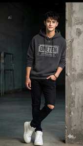 เสื้อฮู้ดดี้ผู้ชาย ONETEN APPARELS แบบ Color Block ไซส์ใหญ่ ผ้าฝ้ายเฟรนช์เทอร์รี่ น้ำหนัก 400 กรัม สำหรับฤดูใบไม้ร่วง - Product Image 4