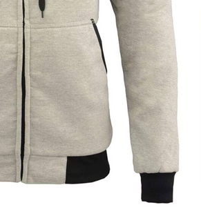 Sudadera con capucha y cremallera para hombre, 100% algodón, teñido liso - Product Image 4