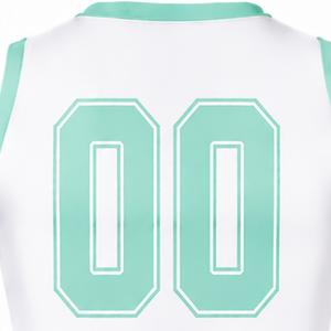 Conjunto de Uniforme de Animadoras Sublimado Verde Menta Blanco sin Mangas, Top y Falda Deportiva para Equipo Atlético, Ropa Deportiva para Entrenamiento y Actuación - Product Image 4