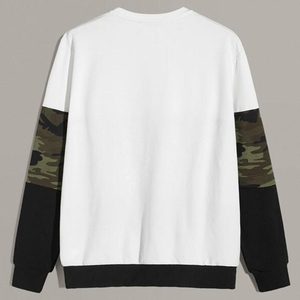 Men's Oversized Crewneck Fleece Sweatshirt Camouflage Print Pocket Knitted Casual Pullover Winter Regular <b>Fit</b> Quick Dry 200g - Product Image 3