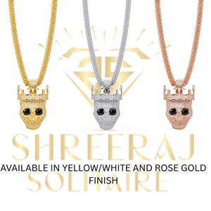 Pendentif Couronne Entièrement Sertie de Diamants en Argent Sterling 925 avec Moissanite, Bijoux Hip Hop pour Rappeurs, Vente en Gros, Bijoux Personnalisés - Product Image 4