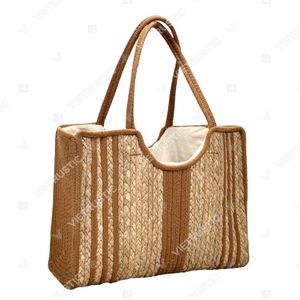 Collection de sacs fourre-tout à rayures et pompons, tissés à la main, durables, de la marque SIERRA - Product Image 4