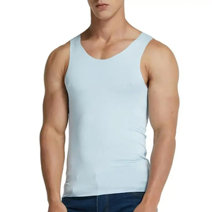 New Wholesale 100% Cotton O-Neck Muscle Tank Tops <b>Vest</b> Breathable <b>White</b> Plain Dye for <b>Men</b> Knitted Weaving Method - Product Image 5