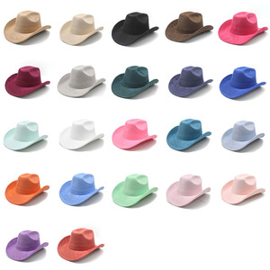 Sombreros Vaqueros Anchos de Ala Ancha Estilo Vintage Nuevos para Hombre, Venta al por Mayor, Sombreros de Vaquero Ajustables de Fieltro y Ante para Adultos - Product Image 1