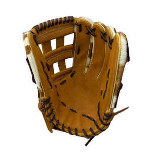 WARPRO INDUSTRY Cowhide <b>Baseball</b> <b>Glove</b> 12.5 Inch Left-Handed Throw Brown White Pattern Durable Reusable Professional Training - Product Image 1