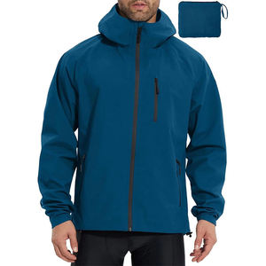 Custom <b>Mens</b> <b>Rain</b> <b>Coat</b> Windbreaker Zipper Jacket Waterproof <b>Rain</b> Waterproof <b>Rain</b> Jacket With Custom Logo - Product Image 2
