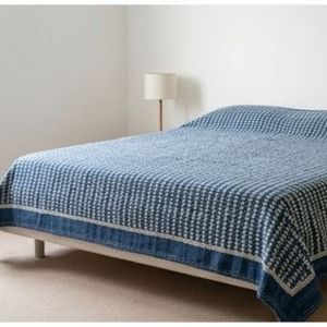 Hand Block Printed Cotton Kantha Sanganer Queen Size Throw Large Width Handmade Indian <b>Quilt</b> Bohemian Bedroom Home Decor <b>Bedding</b> - Product Image 3