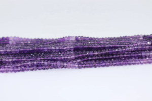 Cuentas de Rondelle facetadas de amatista Africana natural 3,5-4mm hebra 13 pulgadas para la fabricación de joyas - Product Image 6