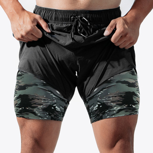 Pantalones Cortos Deportivos para Hombre, Color Verde Oliva, Camuflaje, Secado Rápido, Cintura Elástica con Cordón, Pantalones Cortos Casuales con Bolsillos, ODM - Product Image 6