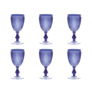 Set di 6 calici Excelsa in plastica blu con taglio a diamante 8,5x8,5x18 cm - Product Image 3