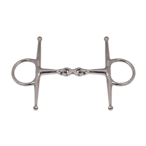 Bocado de acero inoxidable para caballo con boquilla de 3 alambres trenzados y discos grandes - Product Image 3