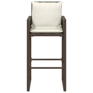 เก้าอี้บาร์หวายเทียมสีน้ำตาลพร้อมโครงเหล็กเคลือบสีฝุ่น ขนาดมาตรฐาน - Product Image 5