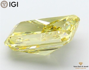 Diamant de laboratoire cultivé CVD, couleur jaune vif fantaisie, clarté VS1, taille radiant, 6,02 carats, certifié IGI, pour bague de fiançailles de luxe - Product Image 3