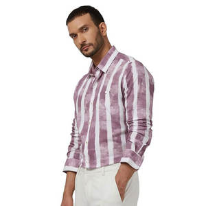 เสื้อเชิ้ตแขนยาวสำหรับผู้ชาย, เสื้อเชิ้ตแฟชั่นลำลองคอปกตั้งพิมพ์ลายเสื้อหลวมกันยับสำหรับวันหยุด - Product Image 6