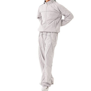 Conjunto Deportivo de 2 Piezas para Hombre, Chaqueta con Cuello Alto y Pantalones Largos en Bloques de Color Rojo y Negro, Atuendo Informal - Product Image 2