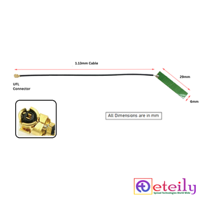 ETEILY ET-433FPC-5L10CP10-U เสาอากาศภายในแบบยืดหยุ่น PCB ความถี่ 433MHz แบบติดตั้งง่าย ขนาดเล็ก สายเคเบิล 1.13 มม. (L-10CM) + ขั้วต่อ UFL - Product Image 2