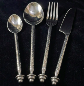 Couverts élégants et durables en acier inoxydable couleur argent, avec manche torsadé argenté, pour la maison, l'hôtel, le restaurant et les mariages, qualité 18/10. - Product Image 2