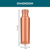 Botella de Agua de Cobre de 1 Litro, Botella de Cobre con Beneficios Ayurvédicos, a Prueba de Fugas, para Oficina, Gimnasio | Botella de Yoga
