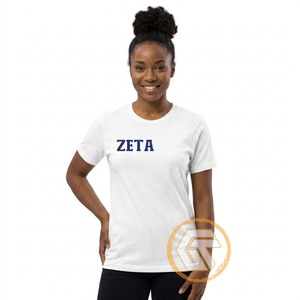 เสื้อยืดสตรีลายปัก Zeta Phi Beta Sorority ของ GREEK TREASURES ผ้าเจอร์ซีย์ลำลองคุณภาพสูง ระบายอากาศได้ดี ผ้าฝ้าย 100% พร้อมลายตัวอักษร - Product Image 3