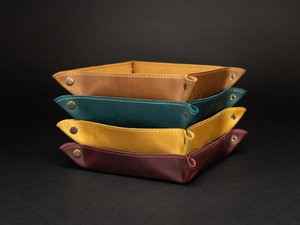 Luxury Genuine Leather Tray Executive Office <b>Desk</b> Storage Organizer High Quality Real Leather Tray GLTY-0002 - Product Image 3