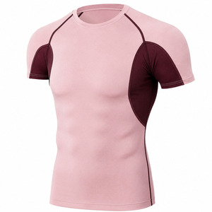 2026 Latest Compression Shirt Eco Friendly Mens Gym Fitness Spandex/Nylon UPF50+ Short Sleeve Quick Dry Breathable <b>Athletic</b> - Product Image 4