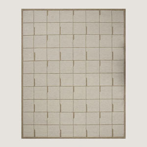 Alfombra de Lana de Nueva Zelanda Hecha a Mano, Diseño Moderno con Textura de Cuadros de Altura Variada, Alfombra Artesanal para Sala de Estar y Dormitorio - Product Image 3