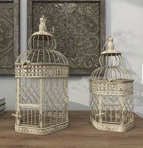 Cage à oiseaux en fil métallique faite à la main et personnalisée, décoration pour la maison et le jardin, cage décorative à poser ou à suspendre pour la décoration de mariage - Product Image 4