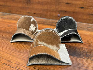 Custom Luxury Top Quality Round Cowhide <b>Coasters</b> for Drink <b>with</b> <b>Holder</b> Housewarming Gifts Genuine Leather Drink <b>Coaster</b> <b>Set</b> of 4 - Product Image 6