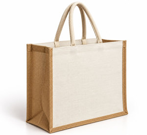 Premium <b>Jute</b> <b>Shopping</b> <b>Bag</b> Wholesale Custom Logo Luxury Retail Packaging Tote - Product Image 2