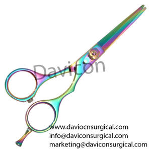 Tijera de peluquero profesional Royal Blue Titanium Coated Manual Acero inoxidable - Product Image 4