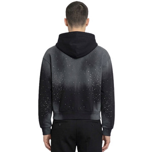 เสื้อฮู้ดซิปดีไซน์ประดับเพชร ผ้าฝ้ายฟลีซ ทรงโอเวอร์ไซส์ สตรีทแวร์ ซิปเต็มตัว รับทำโลโก้ตามสั่ง ผลิตจำนวนมาก - Product Image 3