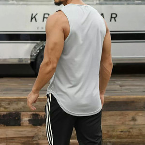 เสื้อกล้ามออกกำลังกายผู้ชายผ้าฝ้ายปักโลโก้ตามสั่ง เสื้อกล้ามฟิตเนสเพาะกาย - Product Image 3