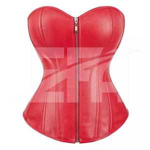 Conjunto de Corsé Gótico Negro Elegante para Mujer, Nuevo Corsé de Cuero Genuino Negro y Cinturón de Cuero a Juego - Product Image 3