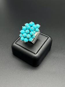 Bague large ajustable en argent sterling turquoise, certifiée IGI, bijou en pierre précieuse naturelle, bague statement pour femme, idéale pour festival et anniversaire - Product Image 4