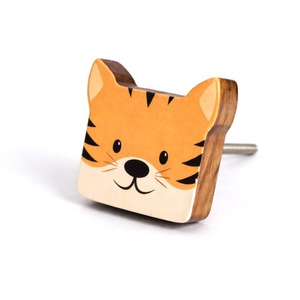 Handmade Modern <b>Wooden</b> Tiger Drawer Knobs Cabinet Handles Durable <b>Kids</b> Multicolor Exterior Warehouse Use <b>Kitchen</b> - Product Image 1