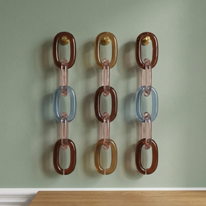 <b>Resin</b> Handmade Casting Technique Chain Link Wall Sculpture Artistic Home Decoration Irregular Shape Colorful Gradient - Product Image 1