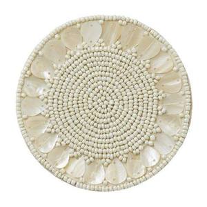 Elegant Hand <b>Beaded</b> Glass <b>Coasters</b> with Non-Slip Base Artisan Craft for Dining Table Non-Slip Mats & Pads - Product Image 5