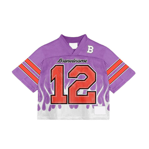 Maillot de rugby américain respirant à manches courtes, imprimé par transfert thermique, protection UV, coupe ajustée, grande taille, avec lettrage frontal - Product Image 2