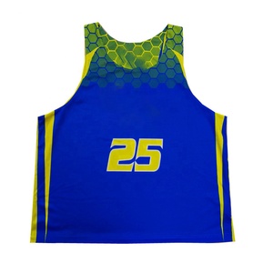Maillots de lacrosse réversibles personnalisés pour hommes, taille plus, dos nageur, sublimation, maille respirante, 100% polyester, pinnies - Product Image 3