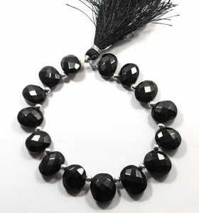 Cuentas ovaladas facetadas de espinela negra natural, hilo de cuentas sueltas de piedras preciosas para la fabricación de joyería artesanal al por mayor - Product Image 6