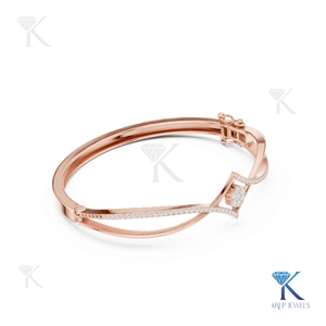 Luxury Lab Grown Diamond Statement <b>Bangle</b> Interlocking 14K 18K <b>Solid</b> <b>Gold</b> Fine Unisex Jewelry Party Gift - Product Image 2