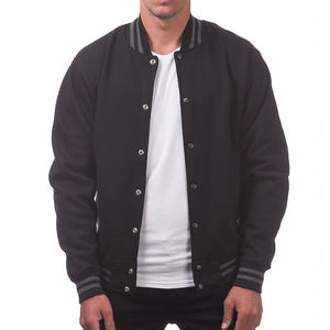 OEM Custom Design Windbreaker Unisex Customised and Breathable Product Covered <b>Button</b> Varsity Jacket Men - Product Image 6