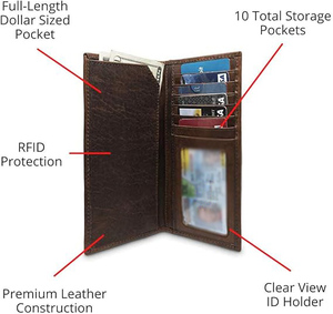 Cartera de Hombre de Alta Calidad, Larga, Estilo Moderno, Ligera, de Cuero Genuino, con Diseño de Logotipo Personalizado, Servicio OEM, Fabricada en Fábrica, con RFID - Product Image 4